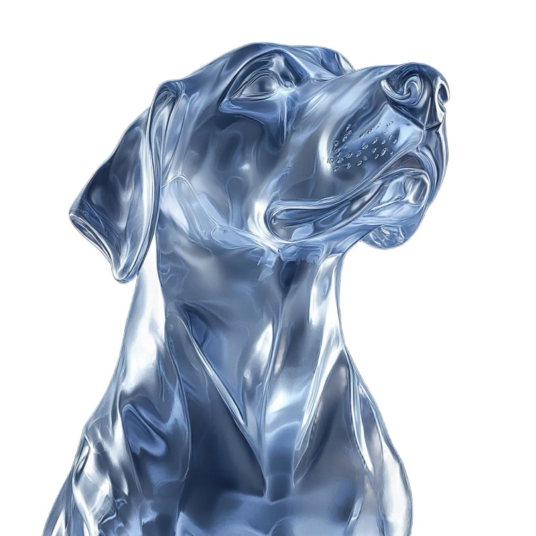 Ice Labrador Statue Vinyl Car Decal Sticker – Waterproof & UV-Resistant 8"