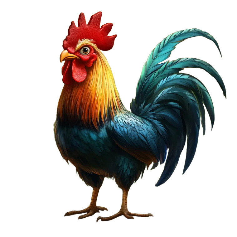 Cartoonish Rooster V2 Vinyl Car Decal Sticker – Waterproof & UV-Resistant 8"