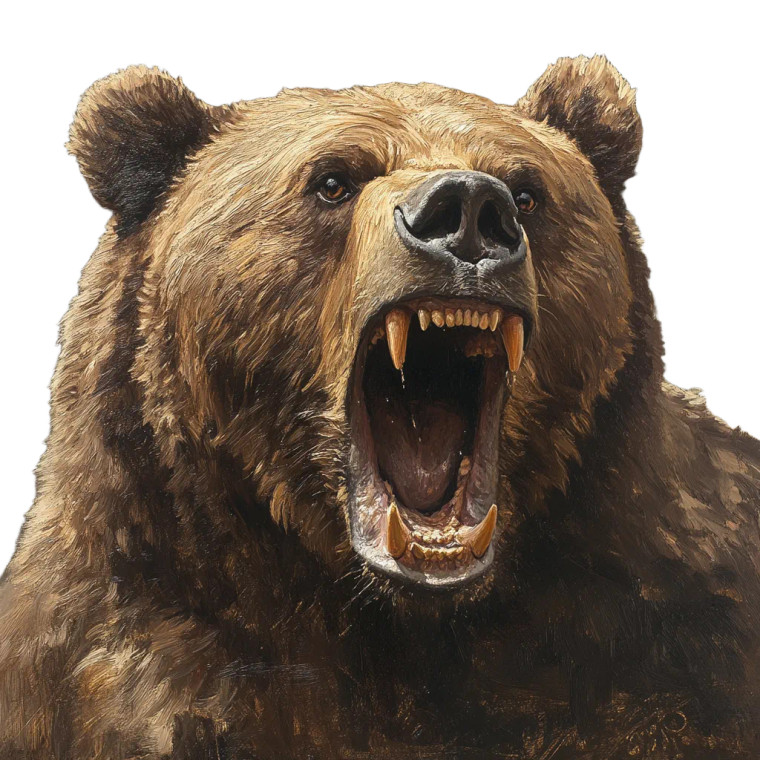 Snarly Grizzly Bear Vinyl Car Decal Sticker – Waterproof & UV-Resistant 8"