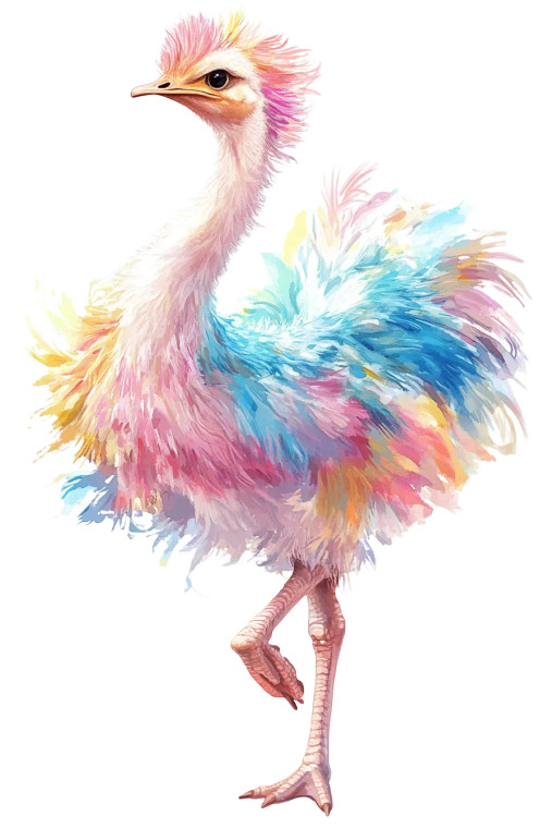 Playful Watercolor Ostrich Vinyl Car Decal Sticker – Waterproof & UV-Resistant 8"
