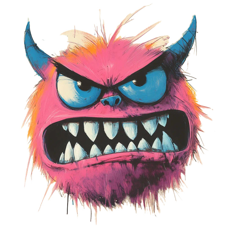 Angry Cartoon Character V7 Vinyl Car Decal Sticker – Waterproof & UV-Resistant 8"