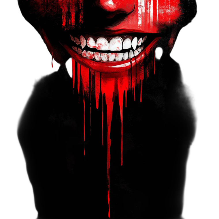 Smiling Female With Fangs Vinyl Car Decal Sticker – Waterproof & UV-Resistant 8"