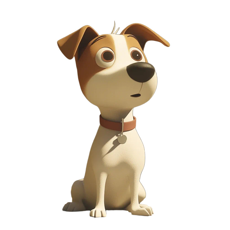 2D Dog Animation Vinyl Car Decal Sticker – Waterproof & UV-Resistant 8"