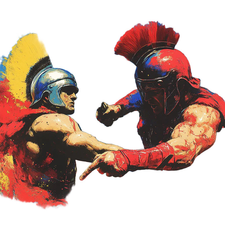 Asian Pop Art Gladiators Vinyl Car Decal Sticker – Waterproof & UV-Resistant 8"