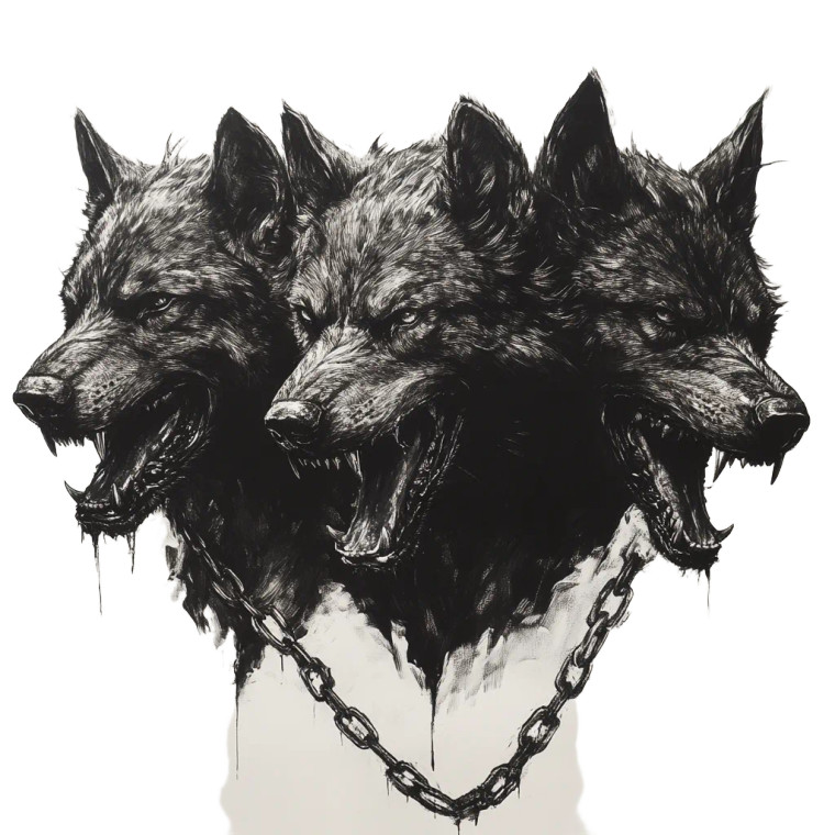 Three-Headed Cerberus V4 Vinyl Car Decal Sticker – Waterproof & UV-Resistant 8"