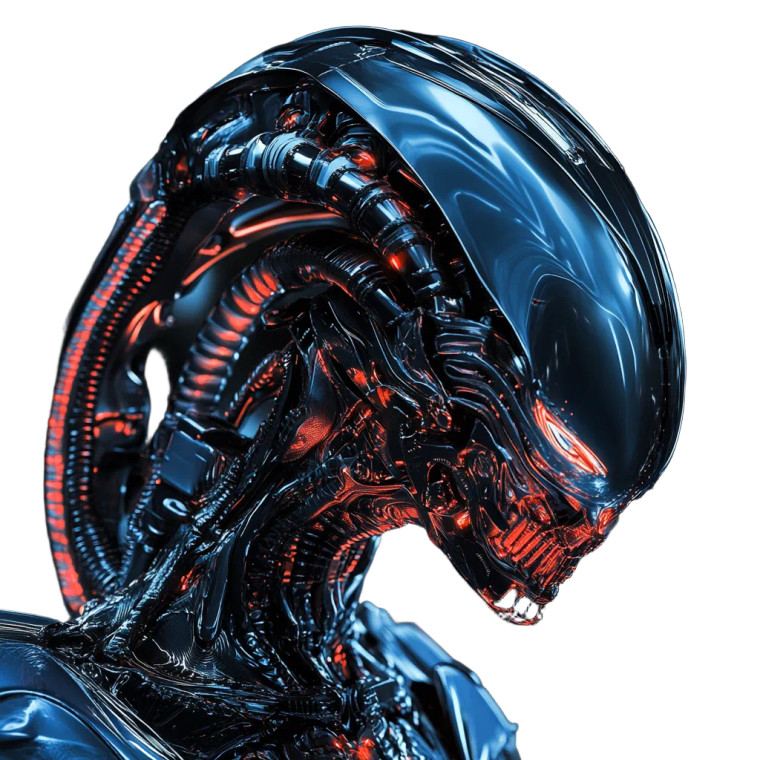 Alien Biomechanical Centipede Vinyl Car Decal Sticker – Waterproof & UV-Resistant 8"