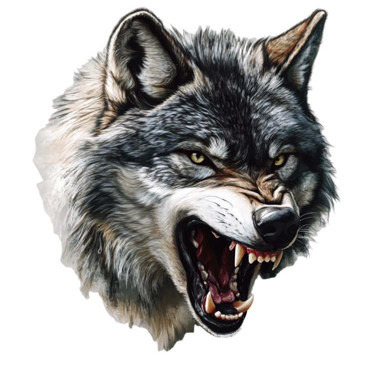 Angry Wolf V21 Vinyl Car Decal Sticker – Waterproof & UV-Resistant 8"
