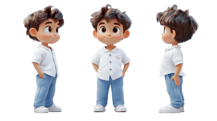 Cute Boy 3D Renders Vinyl Car Decal Sticker – Waterproof & UV-Resistant 8"