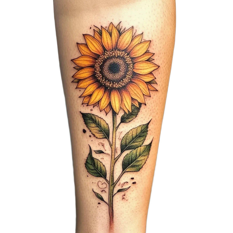 Realistic Sunflower Vinyl Car Decal Sticker – Waterproof & UV-Resistant 8"