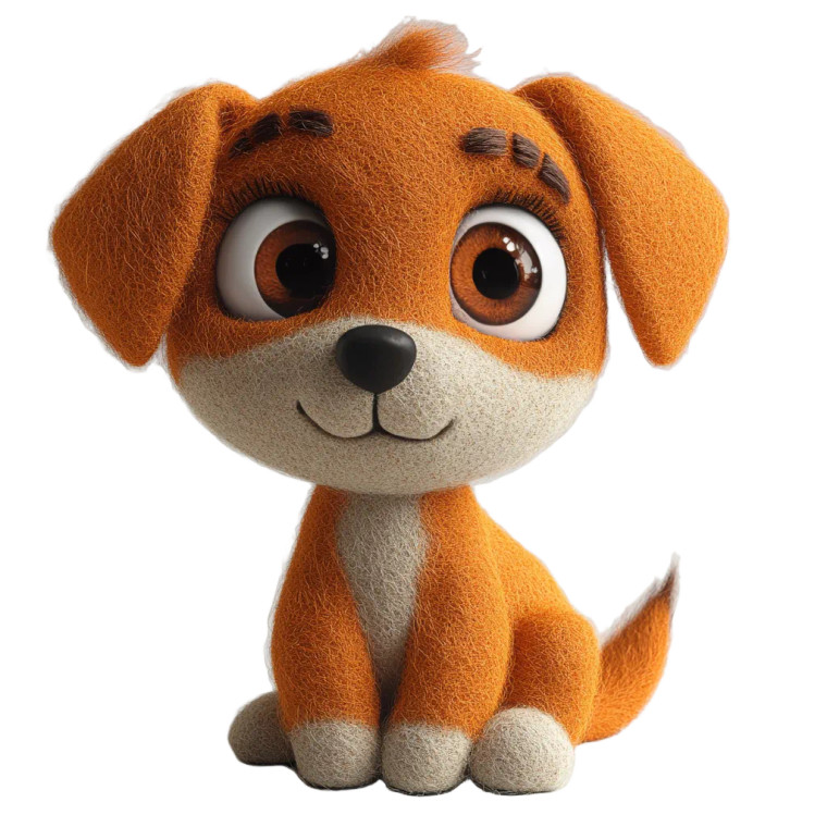 Stylized Wool Felt Puppy Vinyl Car Decal Sticker – Waterproof & UV-Resistant 8"