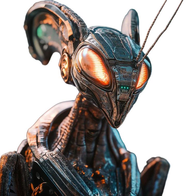 Futuristic Alien Mantis Vinyl Car Decal Sticker – Waterproof & UV-Resistant 8"