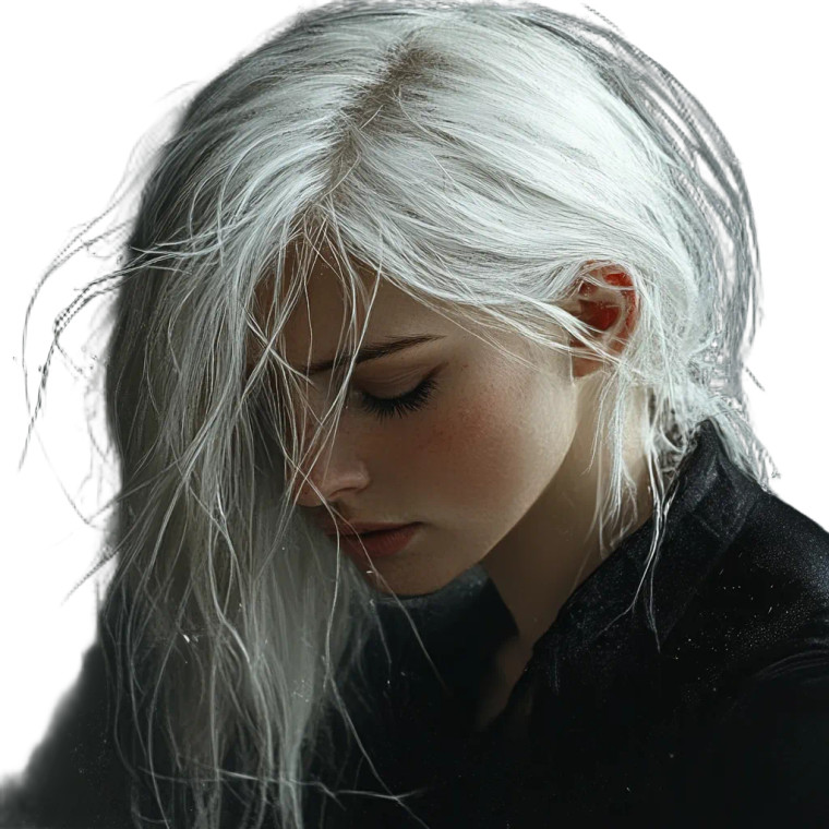 White-Haired Woman V2 Vinyl Car Decal Sticker – Waterproof & UV-Resistant 8"