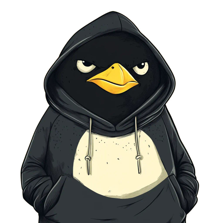 Angry Hoodie Penguin Vinyl Car Decal Sticker – Waterproof & UV-Resistant 8"