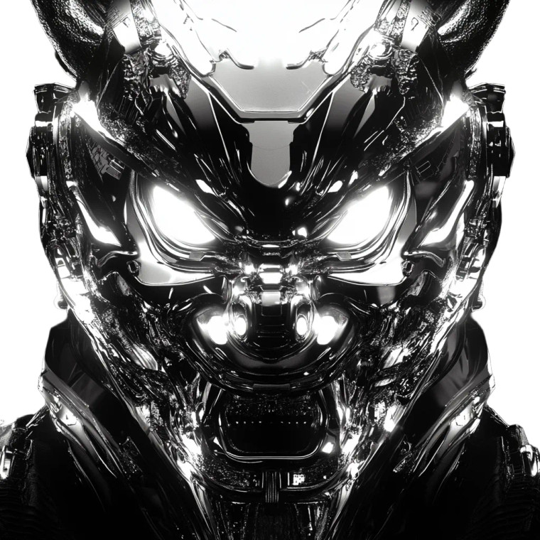 Cyberpunk Oni Mask V4 Vinyl Car Decal Sticker – Waterproof & UV-Resistant 8"