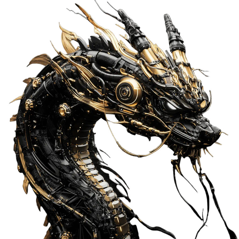 Cyberpunk Chinese Dragon V2 Vinyl Car Decal Sticker – Waterproof & UV-Resistant 8"