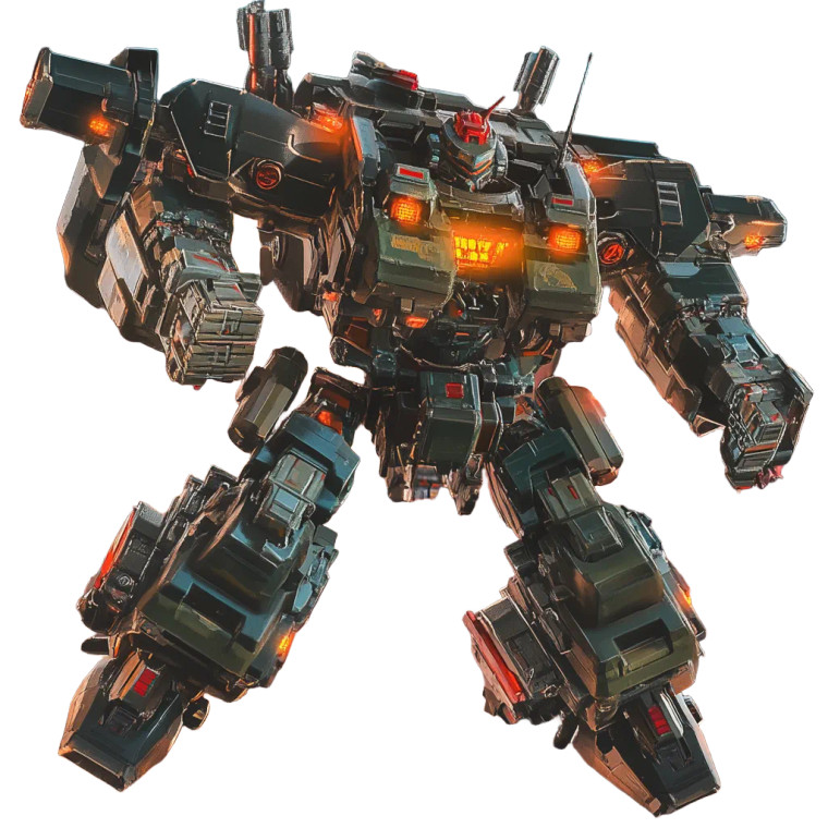 Mecha Megazord Toy Vinyl Car Decal Sticker – Waterproof & UV-Resistant 8"