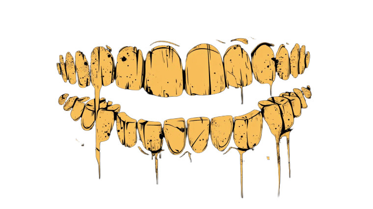 Gritty Smile Teeth Vinyl Car Decal Sticker – Waterproof & UV-Resistant 8"