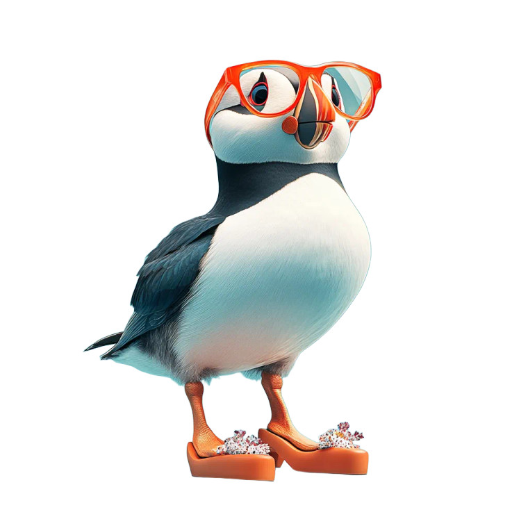 Fashionable Puffin Vinyl Car Decal Sticker – Waterproof & UV-Resistant 8"