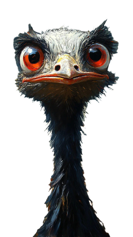 Giant Comical Emus Vinyl Car Decal Sticker – Waterproof & UV-Resistant 8"
