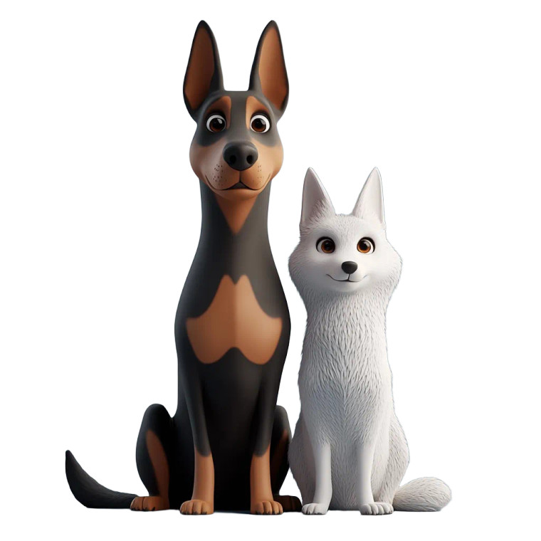 Adorable Pets Duo Vinyl Car Decal Sticker – Waterproof & UV-Resistant 8"