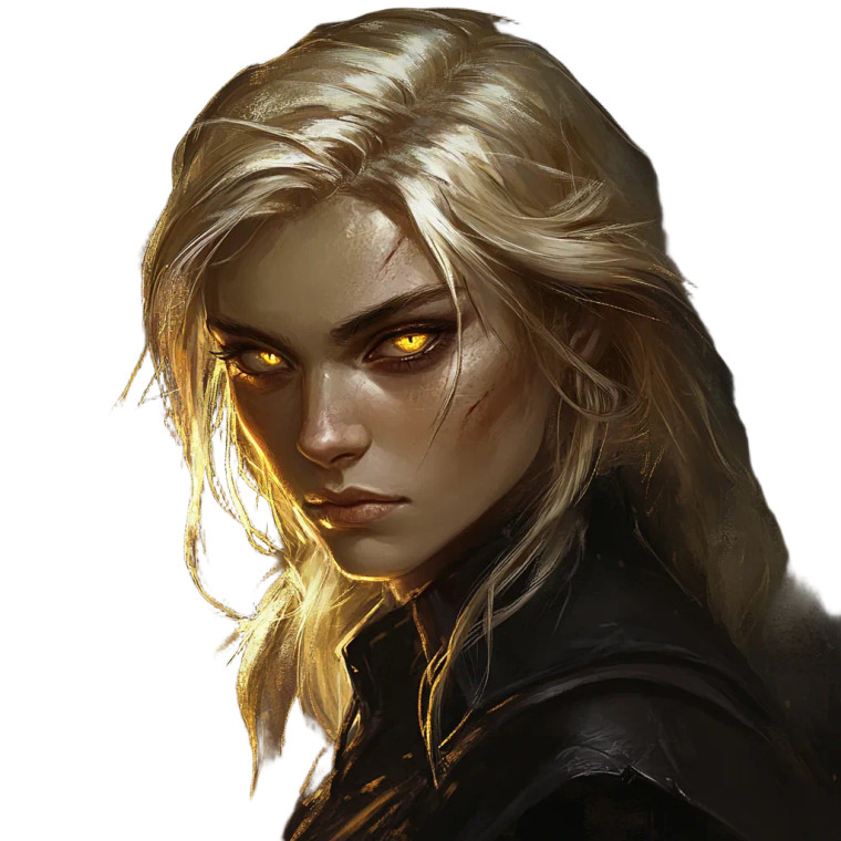 Golden-Eyed Aasimar Vinyl Car Decal Sticker – Waterproof & UV-Resistant 8"