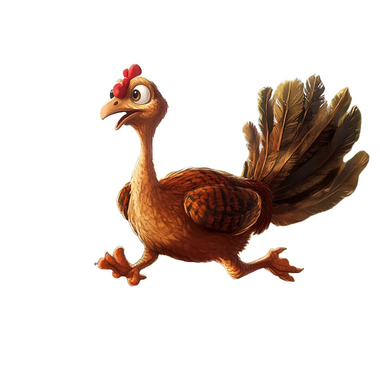 Cartoon Turkey Sprint Vinyl Car Decal Sticker – Waterproof & UV-Resistant 8"