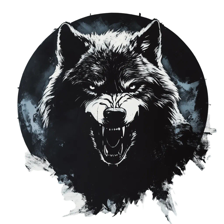 Growling Wolf Silhouette Vinyl Car Decal Sticker – Waterproof & UV-Resistant 8"