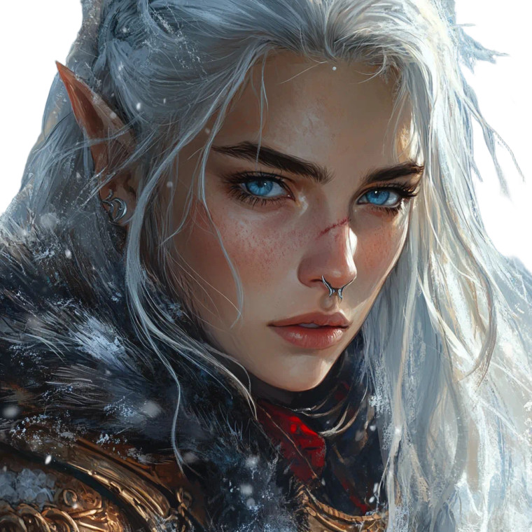 Elven Empress Portrait Vinyl Car Decal Sticker – Waterproof & UV-Resistant 8"