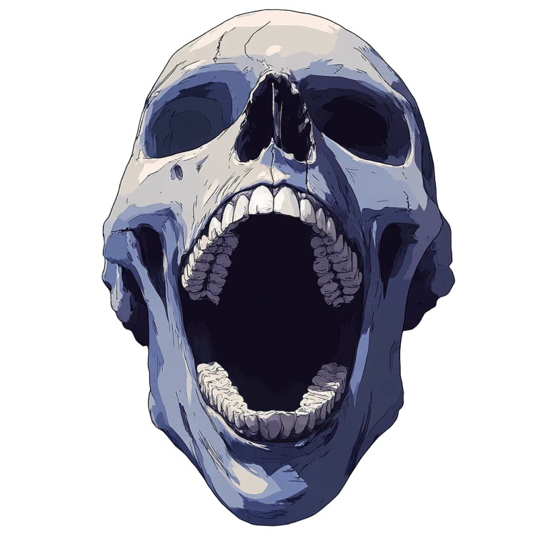 Exaggerated Skull Scream Vinyl Car Decal Sticker – Waterproof & UV-Resistant 8"