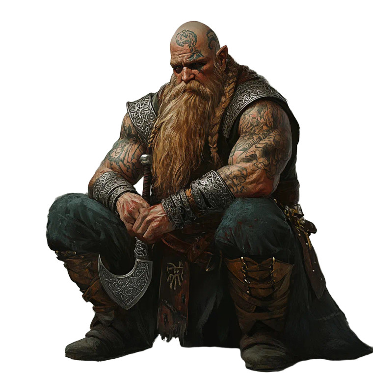 Dwarven Blacksmith Demigod Vinyl Car Decal Sticker – Waterproof & UV-Resistant 8"