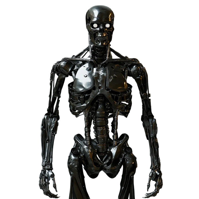 Iron Skeleton Robot Vinyl Car Decal Sticker – Waterproof & UV-Resistant 8"
