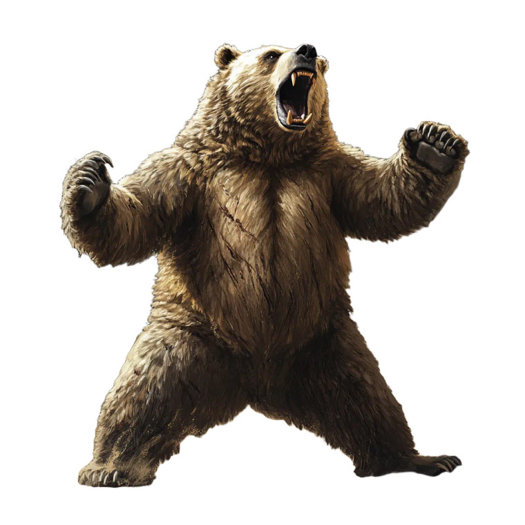 Furious Bear V2 Vinyl Car Decal Sticker – Waterproof & UV-Resistant 8"