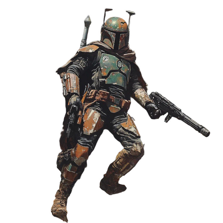 Boba Fett Action Vinyl Car Decal Sticker – Waterproof & UV-Resistant 8"