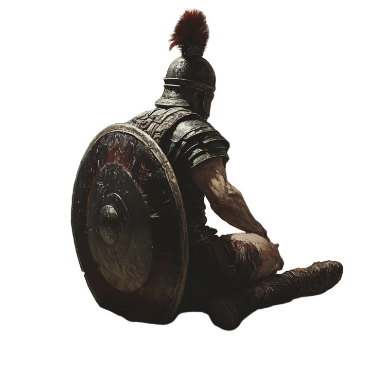Roman Soldier Mourning Vinyl Car Decal Sticker – Waterproof & UV-Resistant 8"