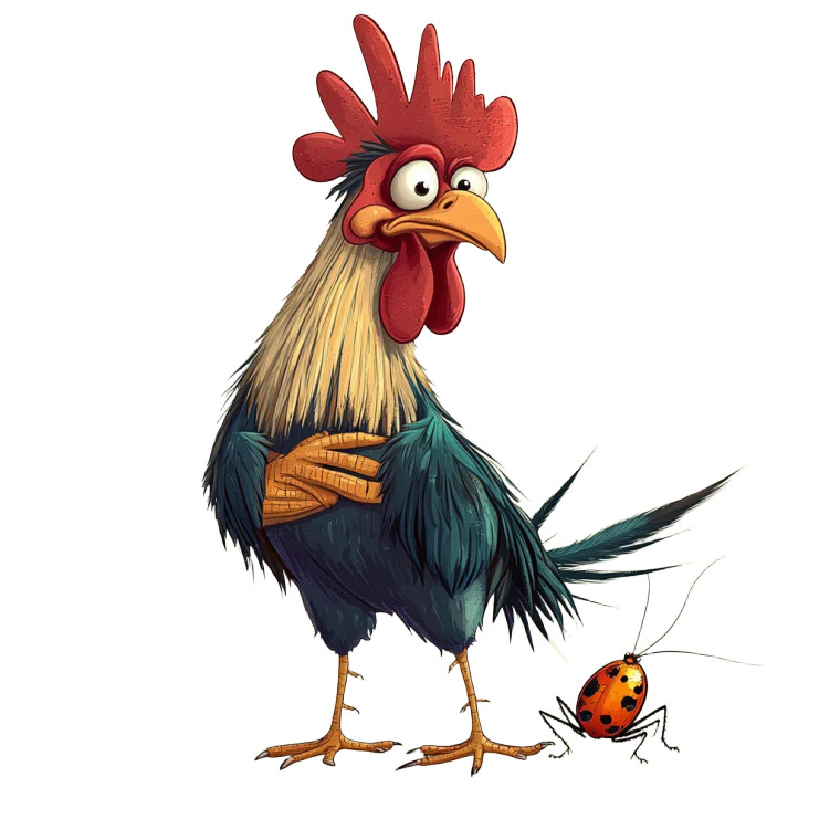 Proud Rooster Cockroach Vinyl Car Decal Sticker – Waterproof & UV-Resistant 8"