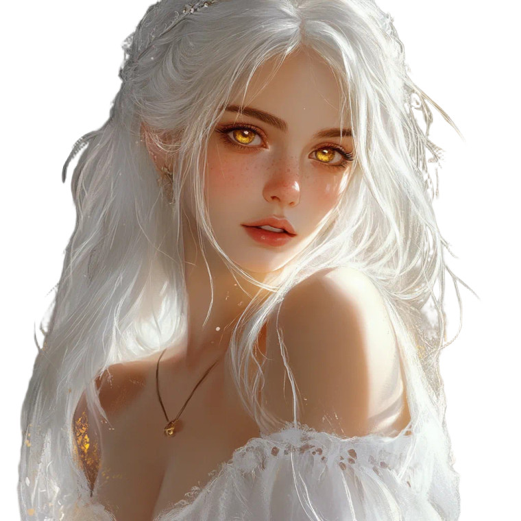 Stunning White-Haired Girl Vinyl Car Decal Sticker – Waterproof & UV-Resistant 8"