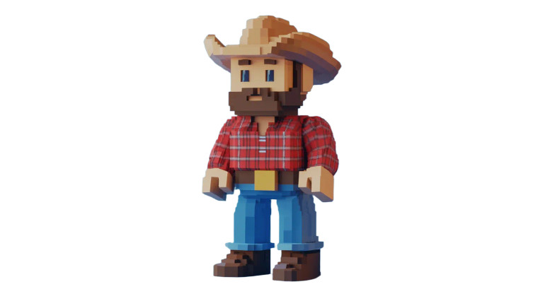 Low Poly Farmer Vinyl Car Decal Sticker – Waterproof & UV-Resistant 8"
