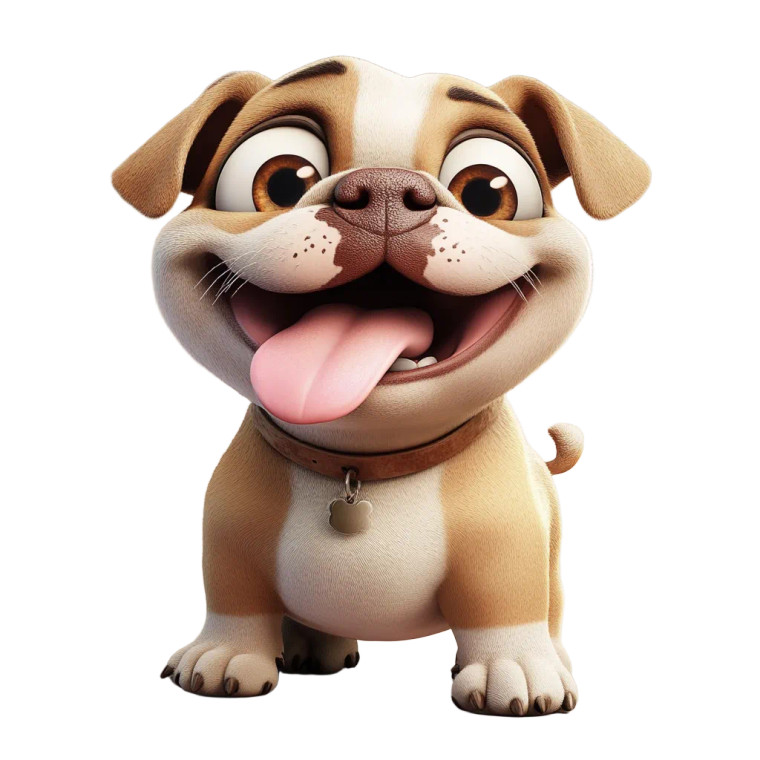 Happy Bulldog Puppy Vinyl Car Decal Sticker – Waterproof & UV-Resistant 8"