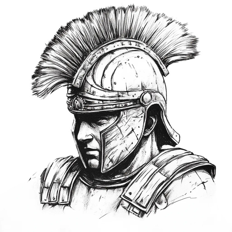 Roman Soldier Stencil V2 Vinyl Car Decal Sticker – Waterproof & UV-Resistant 8"