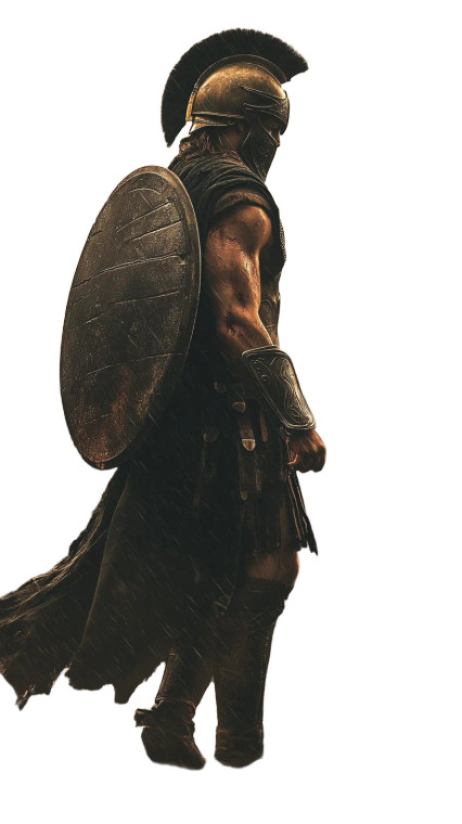 Spartan Warrior Walking Vinyl Car Decal Sticker – Waterproof & UV-Resistant 8"