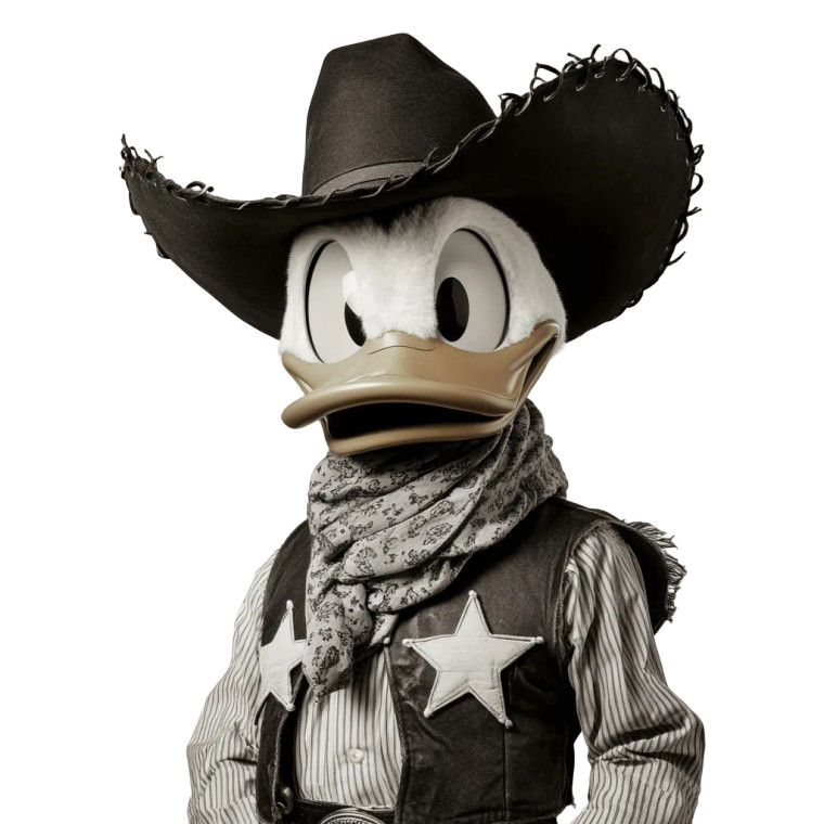 Cowboy Donald Duck V2 Vinyl Car Decal Sticker – Waterproof & UV-Resistant 8"