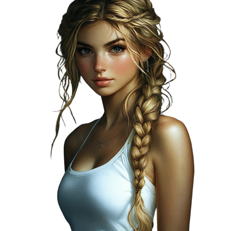 Blonde Braided Portrait Vinyl Car Decal Sticker – Waterproof & UV-Resistant 8"