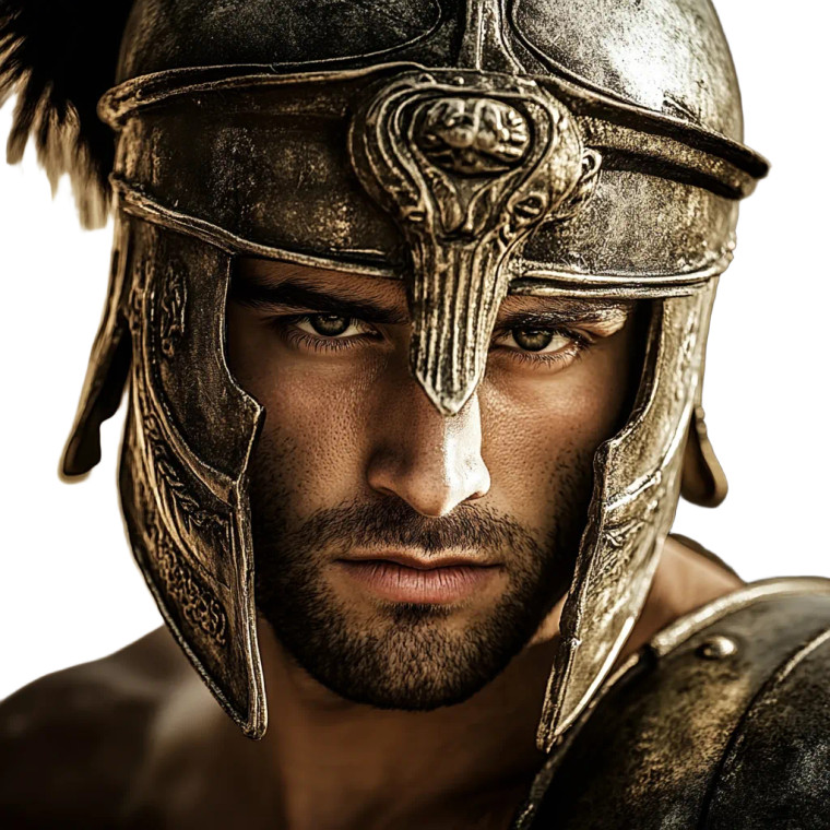 Achilles Battle Portrait V2 Vinyl Car Decal Sticker – Waterproof & UV-Resistant 8"