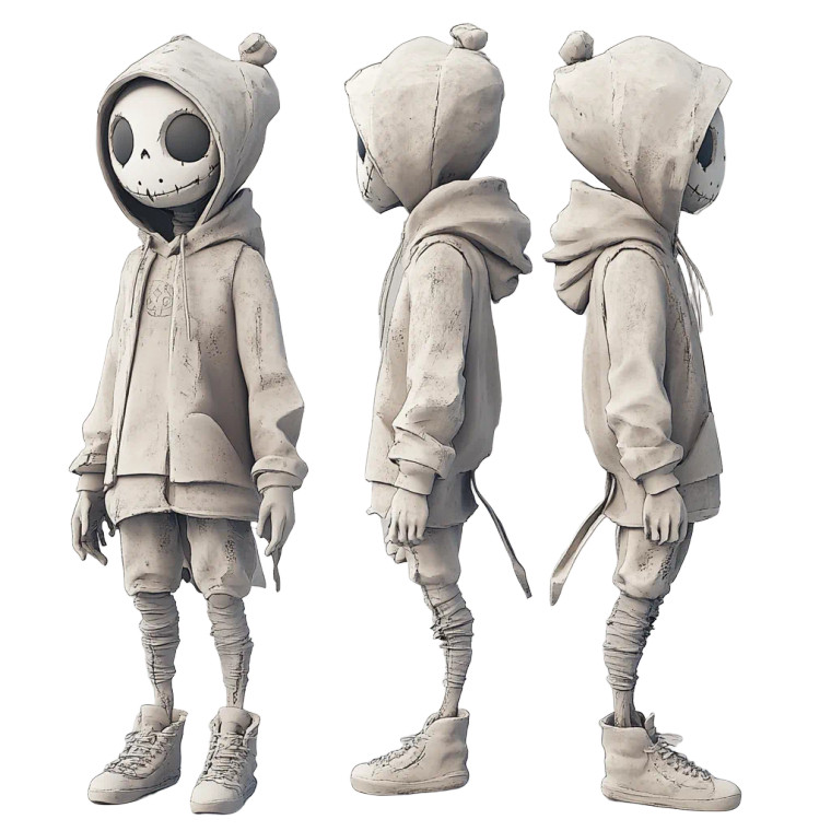 3D Character Turnaround Vinyl Car Decal Sticker – Waterproof & UV-Resistant 8"