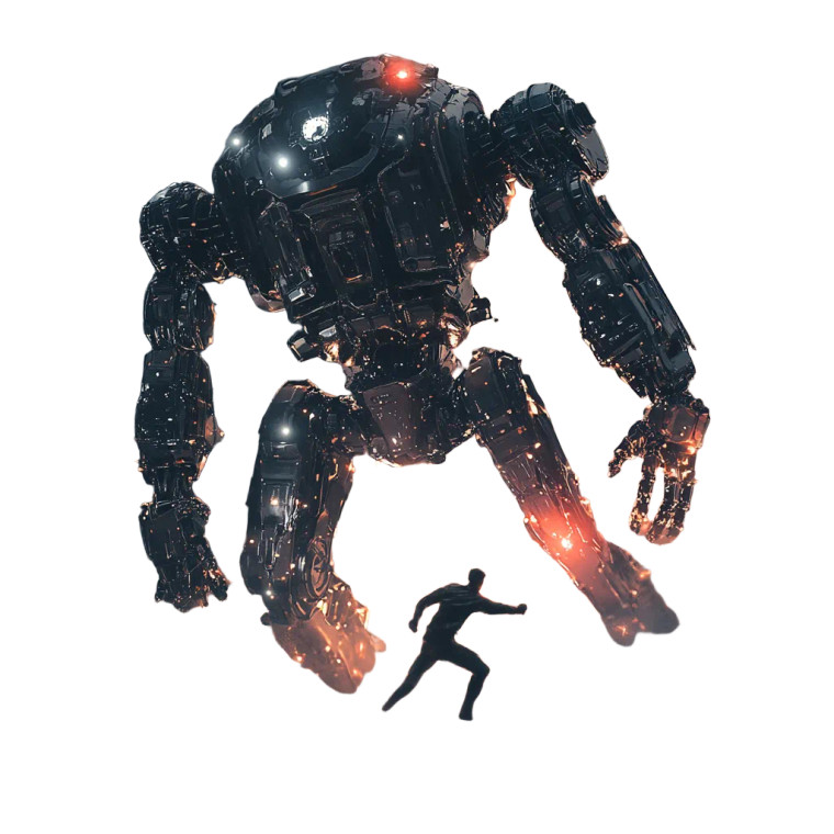 Human Vs Robot Vinyl Car Decal Sticker – Waterproof & UV-Resistant 8"