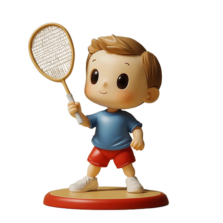 Miniature Badminton Player Vinyl Car Decal Sticker – Waterproof & UV-Resistant 8"