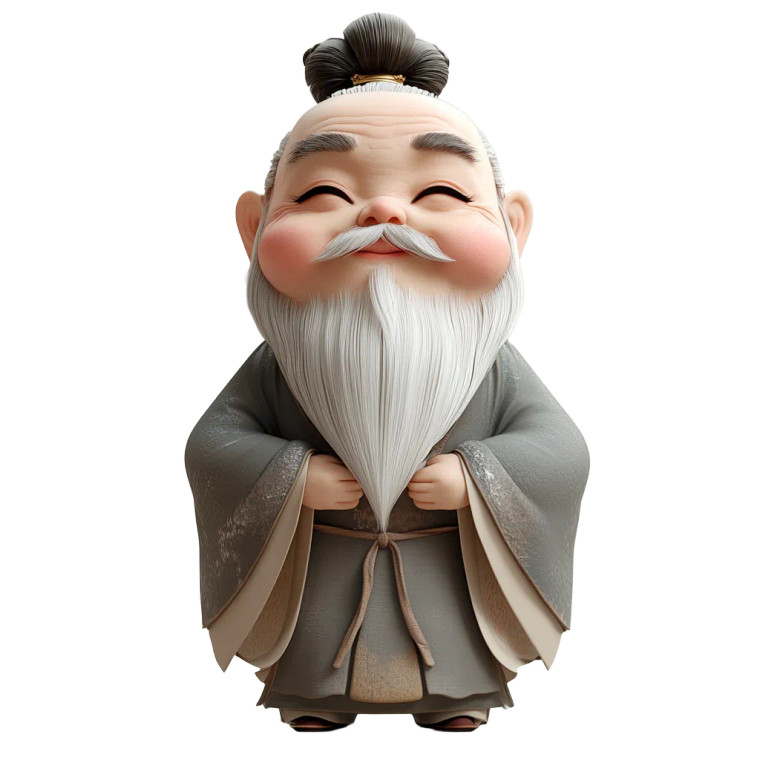 Taoist Old Man Vinyl Car Decal Sticker – Waterproof & UV-Resistant 8"