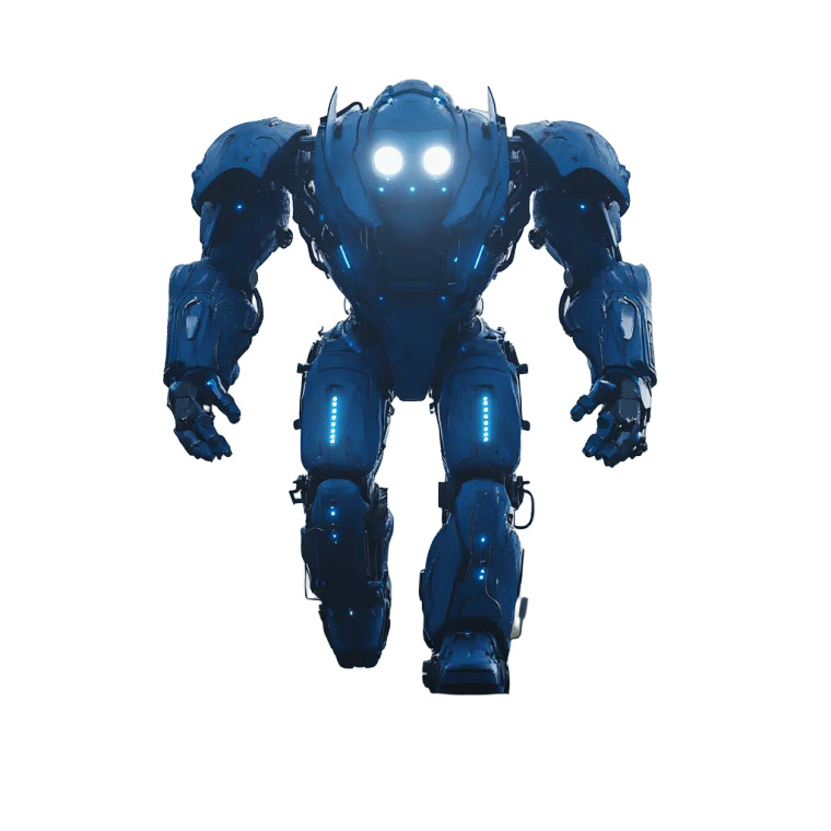 Azure Mecha Warrior Vinyl Car Decal Sticker – Waterproof & UV-Resistant 8"