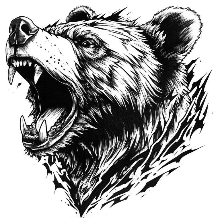Traditional Bear Tattoo V2 Vinyl Car Decal Sticker – Waterproof & UV-Resistant 8"