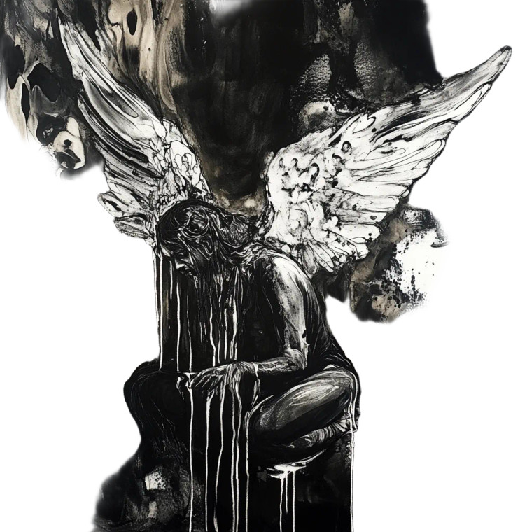 Melting Angel Vinyl Car Decal Sticker – Waterproof & UV-Resistant 8"